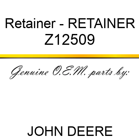 Retainer - RETAINER Z12509