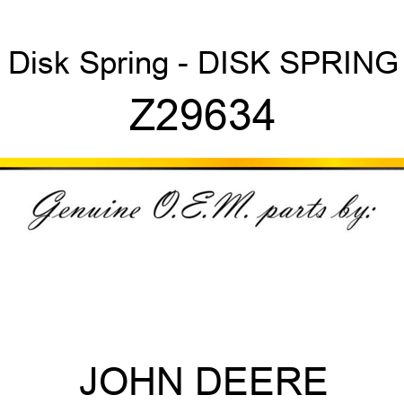 Disk Spring - DISK SPRING Z29634