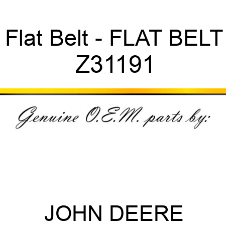 Flat Belt - FLAT BELT Z31191