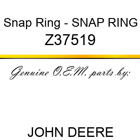 Snap Ring - SNAP RING Z37519