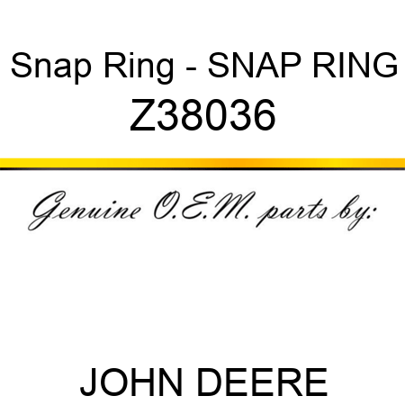 Snap Ring - SNAP RING Z38036