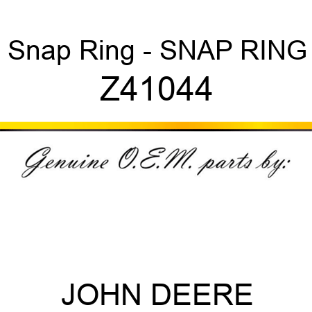 Snap Ring - SNAP RING Z41044