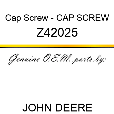 Cap Screw - CAP SCREW Z42025