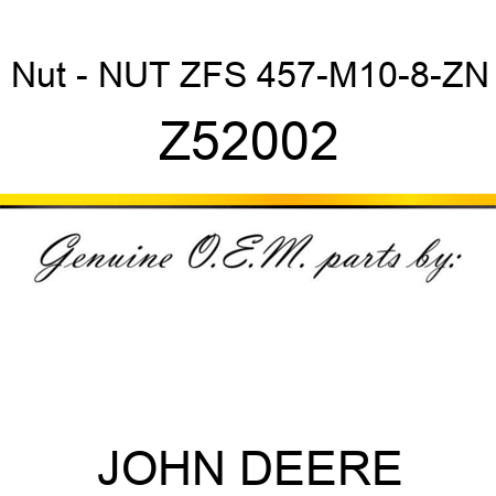 Nut - NUT ZFS 457-M10-8-ZN Z52002