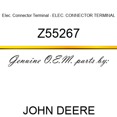 Elec. Connector Terminal - ELEC. CONNECTOR TERMINAL Z55267