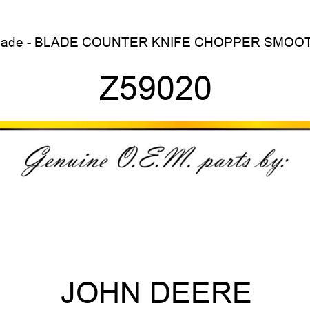 Blade - BLADE, COUNTER KNIFE CHOPPER SMOOTH Z59020