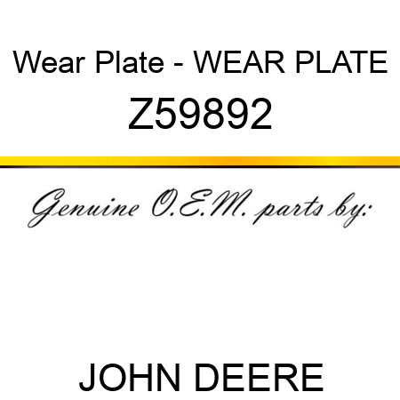 Wear Plate - WEAR PLATE Z59892