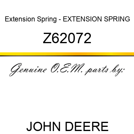 Extension Spring - EXTENSION SPRING Z62072