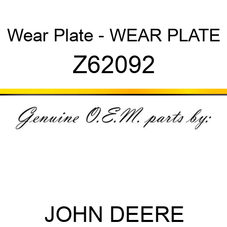Wear Plate - WEAR PLATE Z62092