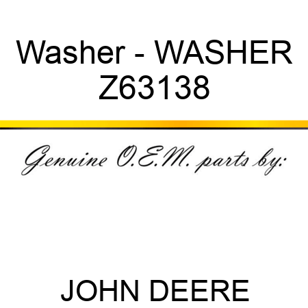 Washer - WASHER Z63138