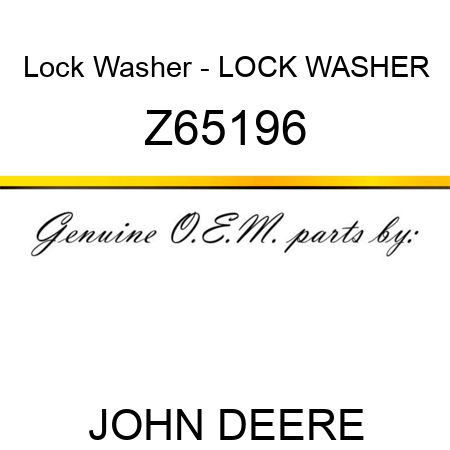 Lock Washer - LOCK WASHER Z65196