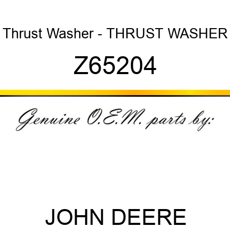 Thrust Washer - THRUST WASHER Z65204