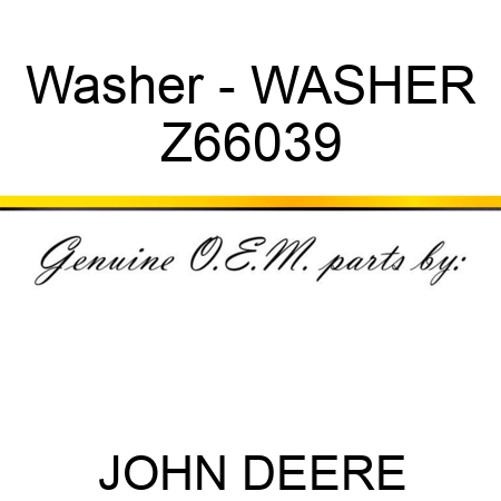 Washer - WASHER Z66039