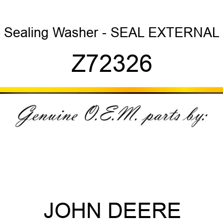 Sealing Washer - SEAL, EXTERNAL Z72326