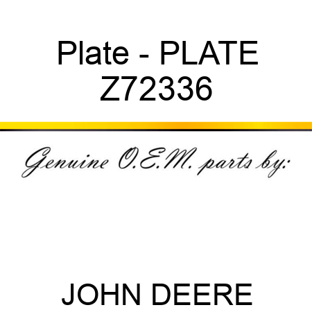 Plate - PLATE Z72336