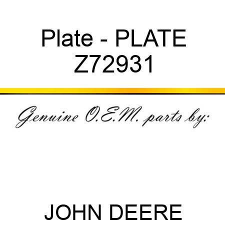 Plate - PLATE Z72931