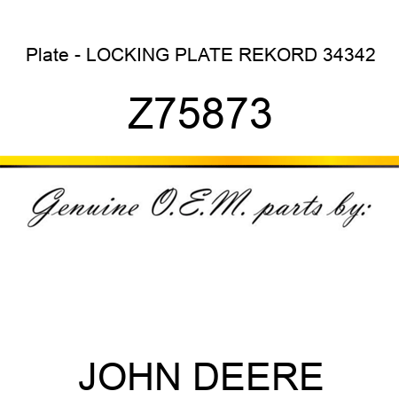 Plate - LOCKING PLATE REKORD 34342 Z75873