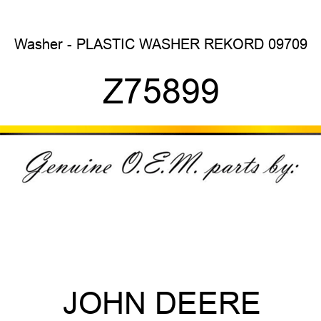 Washer - PLASTIC WASHER REKORD 09709 Z75899