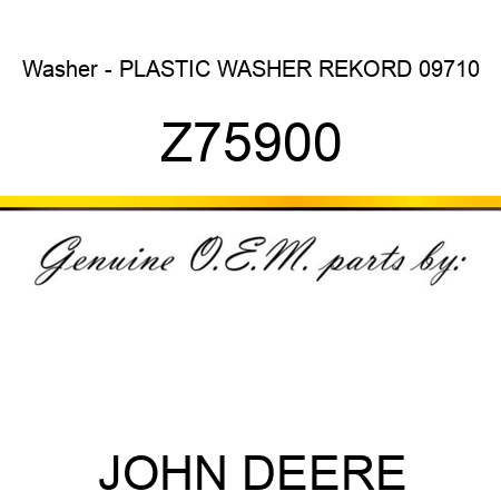 Washer - PLASTIC WASHER REKORD 09710 Z75900