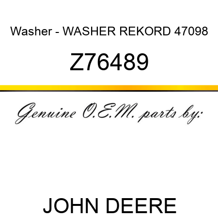 Washer - WASHER REKORD 47098 Z76489