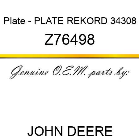 Plate - PLATE REKORD 34308 Z76498