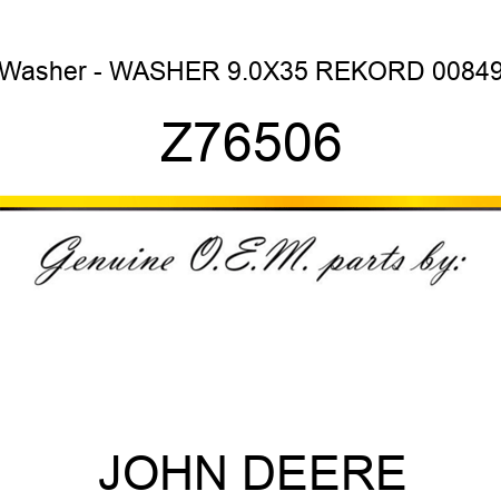 Washer - WASHER 9.0X35 REKORD 00849 Z76506