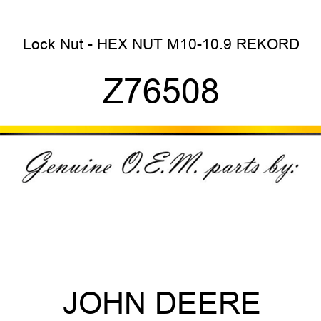 Lock Nut - HEX NUT M10-10.9 REKORD Z76508