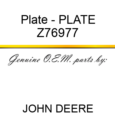 Plate - PLATE Z76977