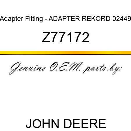 Adapter Fitting - ADAPTER REKORD 02449 Z77172