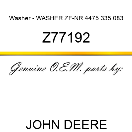 Washer - WASHER ZF-NR 4475 335 083 Z77192