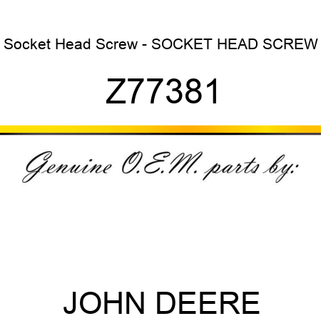 Socket Head Screw - SOCKET HEAD SCREW Z77381