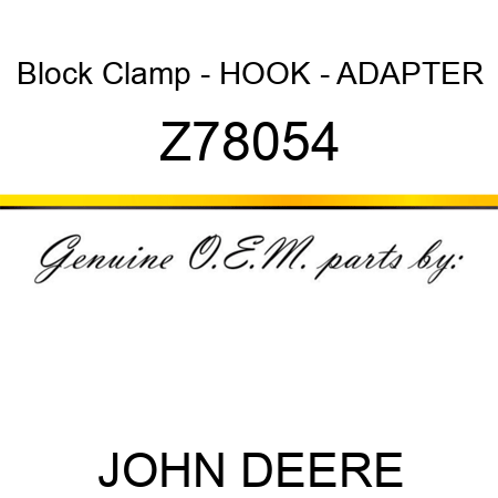 Block Clamp - HOOK - ADAPTER Z78054