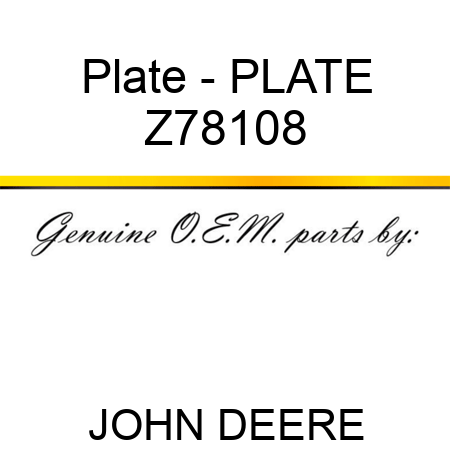 Plate - PLATE Z78108