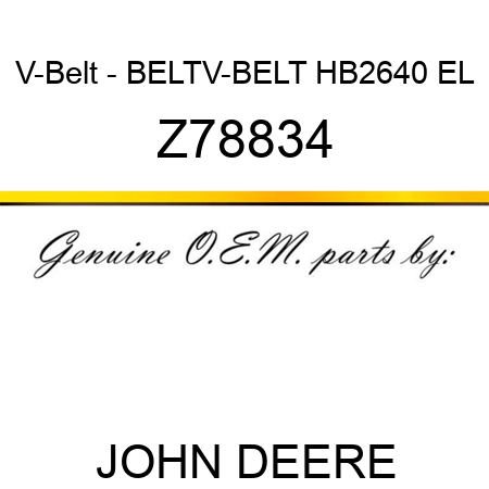 V-Belt - BELT,V-BELT, HB,2640 EL Z78834