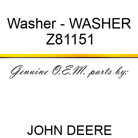 Washer - WASHER Z81151