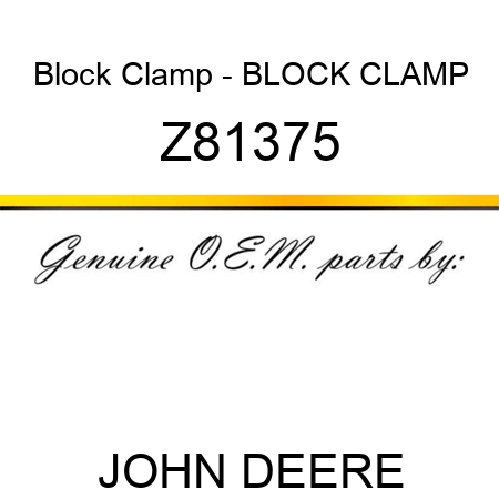 Block Clamp - BLOCK CLAMP Z81375