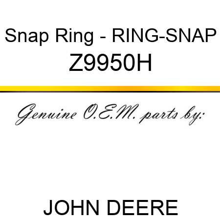 Snap Ring - RING-SNAP Z9950H