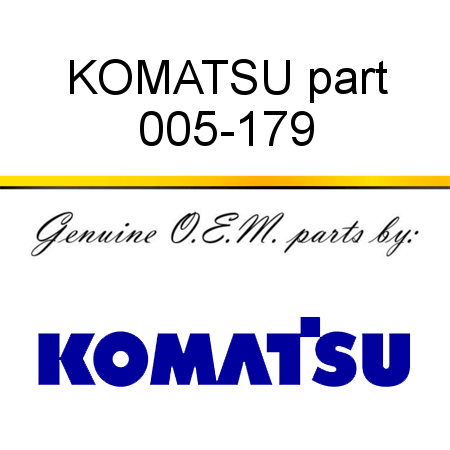 KOMATSU part 005-179