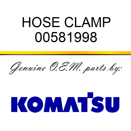 HOSE CLAMP 00581998