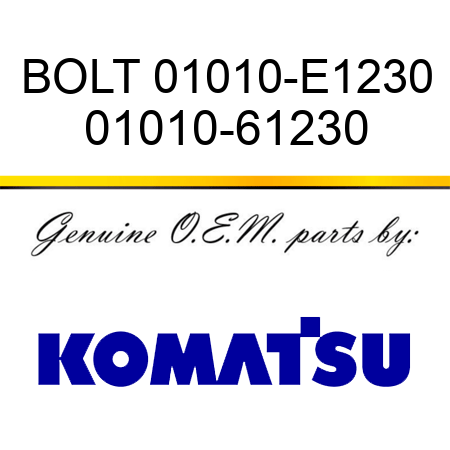 BOLT 01010-E1230 01010-61230