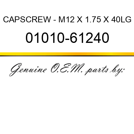 CAPSCREW - M12 X 1.75 X 40LG 01010-61240