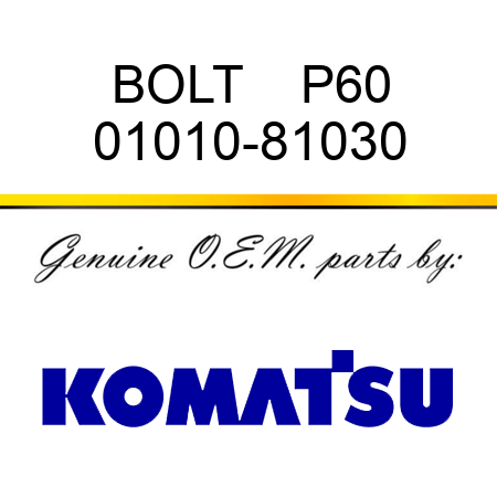 BOLT    P60 01010-81030