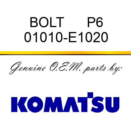 BOLT      P6 01010-E1020