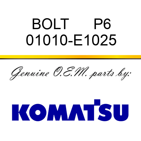 BOLT      P6 01010-E1025