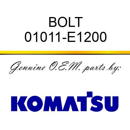 BOLT 01011-E1200