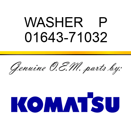 WASHER    P 01643-71032