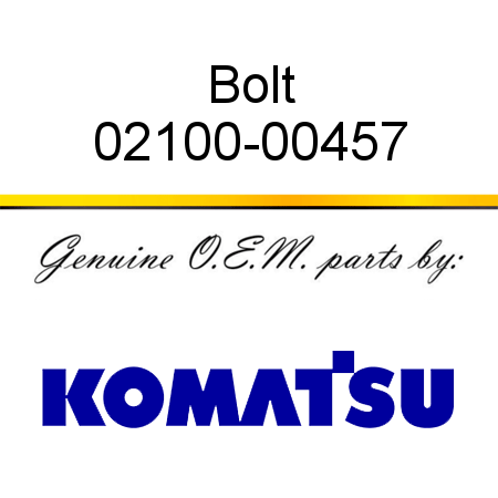 Bolt 02100-00457