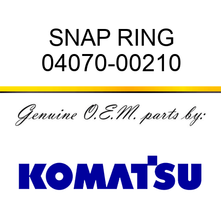 SNAP RING 04070-00210