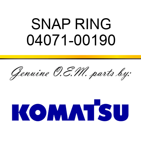 SNAP RING 04071-00190