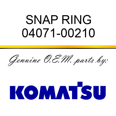 SNAP RING 04071-00210